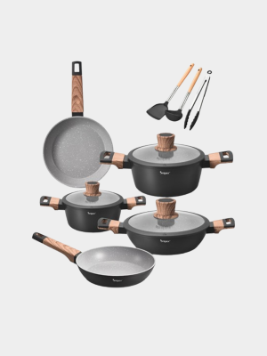 SNIPEX 11Pcs Marble Coating Versatile Family Cookware Ensemble Set