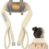 CORDLESS Shoulder & Neck MASSAGER Electric Massager, with Heating, 3 Massage MODES 1500mAh 20MIN SESSION MD-065 - Beige