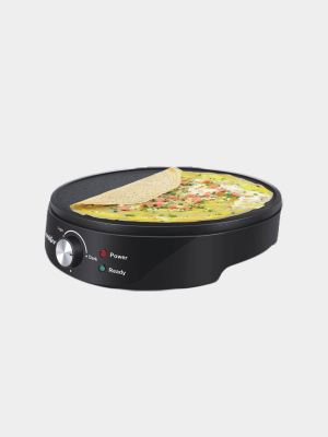 SONIFER 1200W 30cm Electric Crepe Maker, Non-Stick Adjustable Heat Control Crepe Maker with Crepe Stick SF-6072