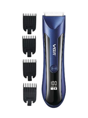 Rechargeable Professional Hair & Body Trimmer with Guiding Comb & Charging Cable V-951 - Blue